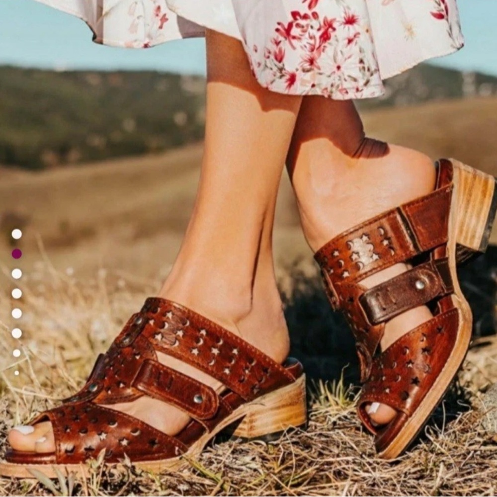 Brown Leather Moonstar Women's Sandals